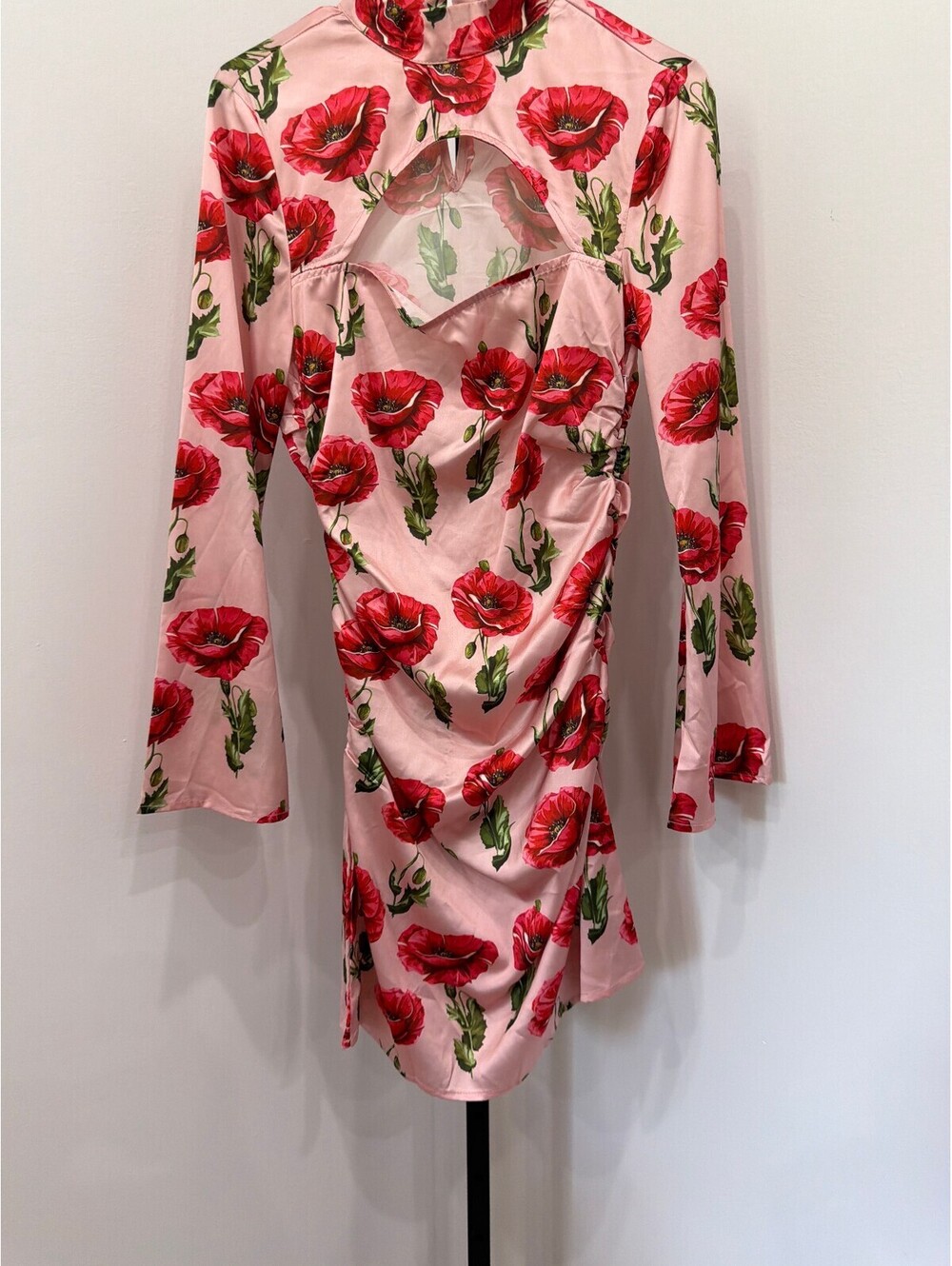 Finesse Pink Floral Long Sleeve Mini Dress Size M